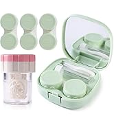 DEWSENSI Contact Lens Case with Cleaner Washer, Applicator Tool & 3 Extra Soaking Cases, Portable...