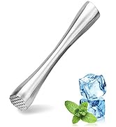 8" Muddler for Cocktails, Professional Stainless Steel Muddler for Old Fashioned Bitters, Creatin...