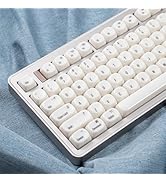 MOA Profile Translucence Keycaps, Minimalist White Shine Through Keycap Set, 138 Keys Custom Roun...