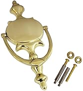 QCAA Solid Brass Door Knocker, 7-3/4", Polished Brass, 1 Pack, Made in Taiwan