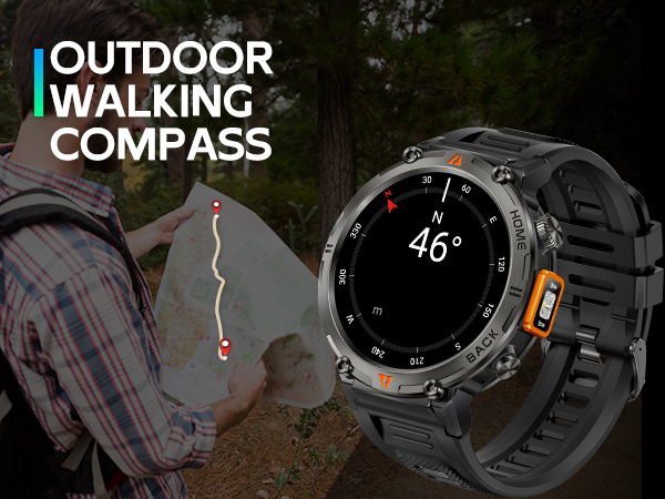 Military Smart Watches for Men 3ATM Waterproof (Built-in GPS)