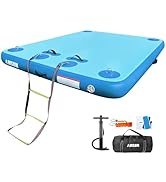 AWSUM Inflatable Floating Dock Air Dock Platform, 6ft/8ft Non-Slip Inflatable Water Mat Floating ...