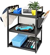 Desk Shelf Organizer, 3 Tier Office Desktop Storage Rack, Multifunctional Paper and Letter Tray H...