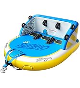Sunrio Inflatable Towable Tube for Boating 1-3 Person Deluxe Boat Tubes for Tubing Dual Reinforce...