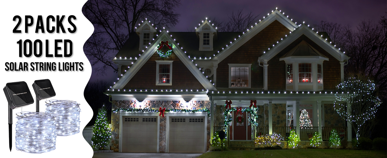 100 LED Solar Lights