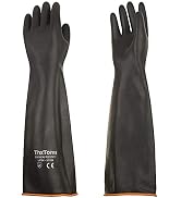 ThxToms Heavy Duty Latex Gloves, Resist Strong Acid, Alkali and Oil, 22", 1 Pair