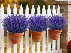 Fake Plastic Greenery UV Resistant Realistic Lavender Flowers