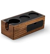 MHW-3BOMBER Espresso Tamping Station, 4 in 1 Walnut Espresso Organizer Box with Magnetic Drawer f...