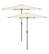 HealSmart 2pcs 9ft Patio Umbrella with Push Button Tilt/Crank, Outdoor Table Market Yard Umbrella...