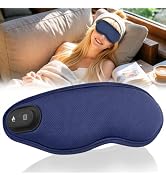 SandKing Upgraded Cordless Heated Eye Massager with 3 Temperature, Vibrating Heating Sleeping Mas...