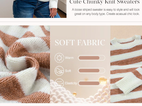 Striped Cute Color Block for Sweaters