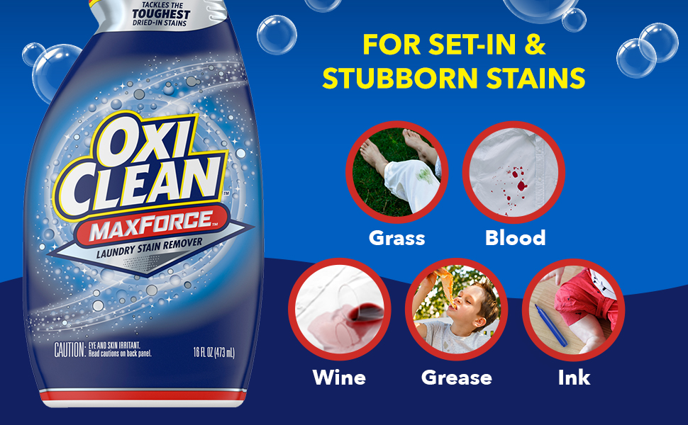 For Set-In & Stubborn Stains: Grass, Blood, Wine, Grease, Ink