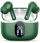 Wireless Earbuds, Bluetooth 5.4 Headphones Bass Stereo, Ear Buds with Noise Cancelling Mic, LED D...