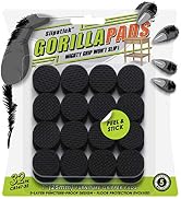 GorillaPads 1 Inch Non-Slip Furniture Pads/Gripper Feet Skids (Set of 32) Self Adhesive Rubber Fl...