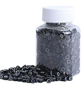 NIACONN 1000pcs Micro link Beads 5mm for Hair Extensions, Silicone Lined Rings Hair Extensions To...