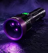 LBJD Blacklight UV Flashlight, Tri-Core 365nm Woods lamp, High Power Rechargeable Black Light wit...