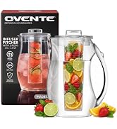OVENTE Fruit Infusion Water Pitcher 2.5 Liters, Clear PIA0852C | With Removable Lid, Infuser Rod ...