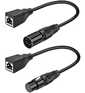 SiYear XLR 5 pin RJ45 Adapter Cable-XLR 5 Pin Male & 5 Pin Female to RJ45 Female DMX Ethernet Ada...