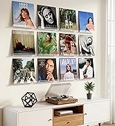 Gotega 12 Pack Vinyl Record Shelf Wall Mount, 12 inch Album Record Holder Display, Clear Acrylic ...