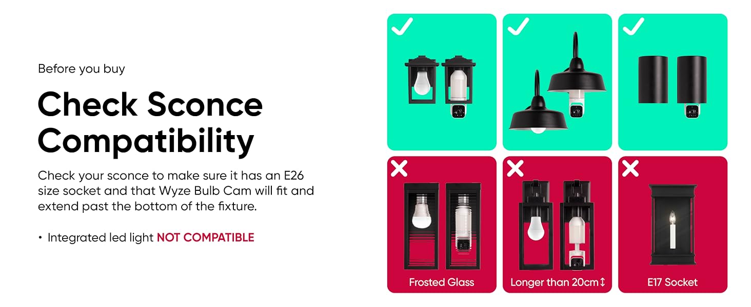 Wyze Bulb Cam Sconce Compatibility