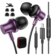 USB C Headphones for iPad A16 11 10 Noise Canceling In-Ear Wired Earbuds | Mic Volume Control Typ...
