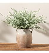 Dobbyby Ceramic Flower Vase 7.6 inch Farmhouse Rustic Vase Decorative Pottery Terracotta Vases fo...