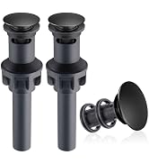 Hibbent 2 Pack Universal Bathroom Sink Drain Stopper, Pop Up Drain Strainer with Overflow, Push a...