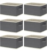 LHZK Small Storage Baskets for Shelves 6 Pack, Collapsible Fabric Storage Bins for Shelves, Close...