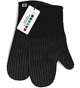 Big Red House Silicone Oven Mitts Heat Resistant Kitchen Gloves with Fingers, Professional Grade ...