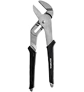Olympia Tools 12-Inch Tongue and Groove Pliers, Straight Jaw Pliers with Cushion grip, 7 Jaw posi...