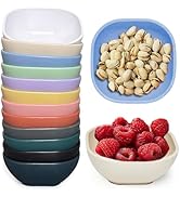 SHECIPIN 12 Pack Mini Square Dinnerware Bowls for Kids 4.5 OZ Unbreakable Wheat Straw Dipping Bow...