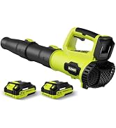 LEAPUL Leaf Blower Cordless, 21V Electric Leaf Blower with 2×2.0Ah Batteries & 1 Fast Charger, Li...