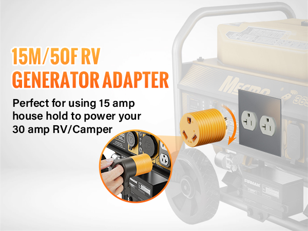 Simple and quick to connect 50 amp trailer cable to 30 amp twist lock l14-30 generator