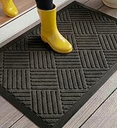 GORILLA GRIP 100% Waterproof All-Season WeatherMAX Doormat US Designed Natural Rubber, Stain Fade...