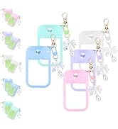 QIOFEARTH Silicone Case Compatible with Touchland Hand Sanitizer Spray Mist 1 oz with Bow Keychain