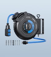 DEWENWILS 20 Amp Extension Cord Reel 40FT, 10AWG SJTOW Heavy Duty Extension Cord, Auto-Rewind No-...