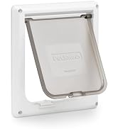 PetSafe Interior Cat Door, 4-Way Lock, White, Cats up to 15 lb | High-Impact Frame with Transpare...