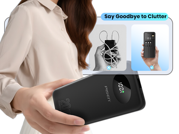 PISEN 10000mAh 3C Certified Power Bank