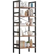 ALISENED 5 Tier Bookshelf, 68.9" Wood Tall Bookcase and Bookshelves, Multifunctional Storage Orga...