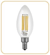 Euri Lighting VB10-2000e Dimmable LED B10 Filament, 4W (40W Equal) 330lm, 2700K (Warm White)