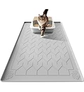 Motsamla Cat Litter Mat, Extra Large 40"x28" Silicone Mat for Litter Box, Waterproof & Non-Slip R...