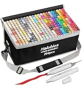 Halobios 264 Alcohol Markers, Dual Tip Fine & Broad Drawing Markers Alcohol Marker Set with Case,...