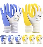 Kebada Gardening Gloves for Women, 6 Pairs Latex Coated Yard Gloves, Micro-Foam Textured Coating ...