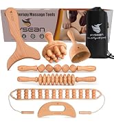 PYSEAN 7-in-1 Wood Therapy Massage Kit, Perform Lymphatic Drainage, Relax Your Muscles, Relief Pa...