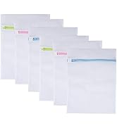 Mesh Laundry Bags 6-Pack Medium 16 x 12 Inch Laundry Wash Bag Colorful Zipper for Delicates, Blou...