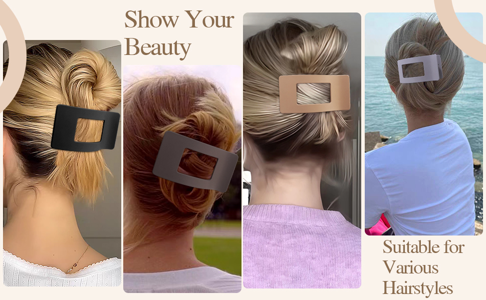 flat hair claw clips for women