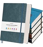 5 Pack College Ruled Notebook, 312 Numbered Pages Thick Notebooks Bulk, 100gsm No Bleed Paper Har...