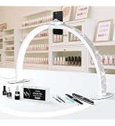 Modelones 29IN Half Moon Light for Nail Desk, 364 LEDs 3 Color Modes Rhinestones Nail Light for D...