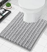 Arotive Luxury Chenille Toilet Rugs U-Shaped, Extra Soft Thick Absorbent Toilet Mat, Non-Slip Sha...