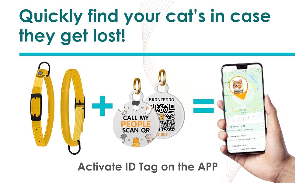 cat collar leather rolled kitten bell pet puppy safety boy qr id tag name personalized